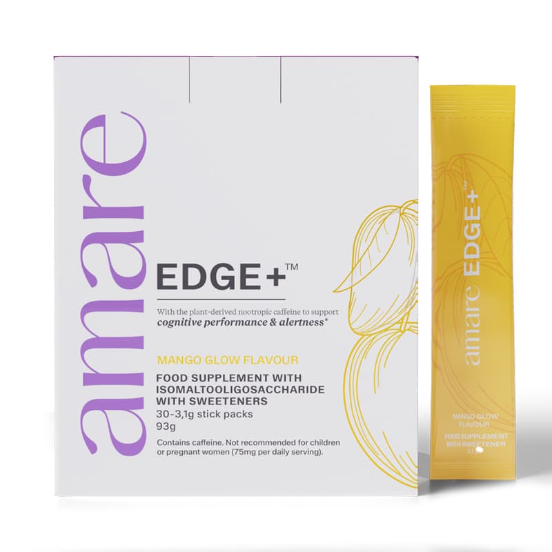 Amare EDGE+™ Mango — Nootropicum met natuurlijke cafeïne voor focus & alertheid