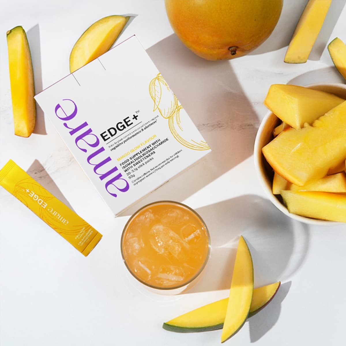 Amare EDGE+ Mango met natuurlijke cafeïne — met mango